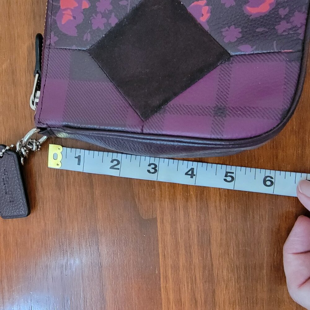 Coach Nolita Patchwork Floral Leather & Suede Wristlet/Mini Purse - Picture 3 of 13